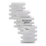 20 placas 50x50 Cm Painel Branco 3d Tijolinho Para Casas
